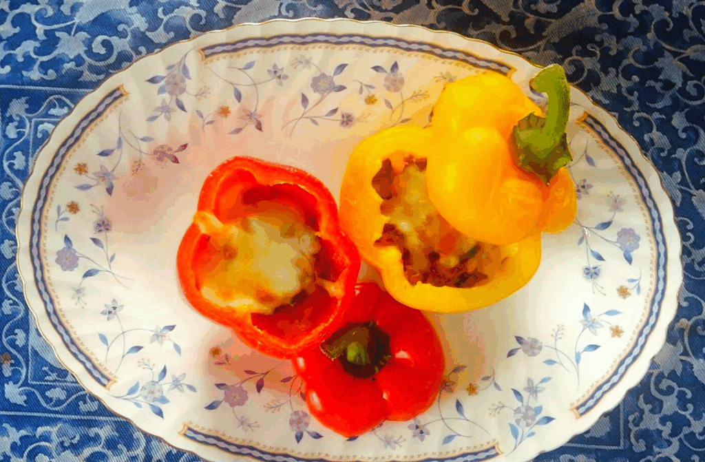 パプリカとさば缶のチーズグリル完成