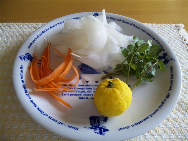 野菜の柚香和え材料